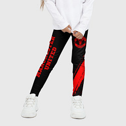 Леггинсы для девочки Manchester United - red gradient вертикально, цвет: 3D-принт — фото 2