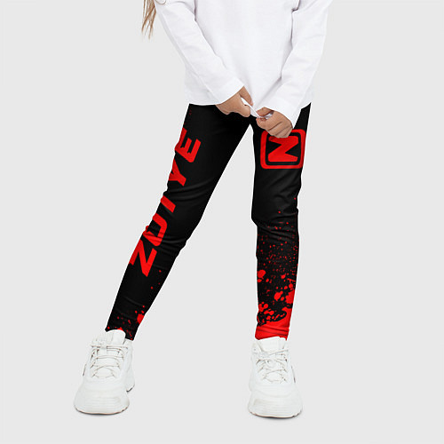 Детские легинсы Zotye - red gradient вертикально / 3D-принт – фото 3