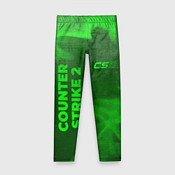Леггинсы для девочки Counter Strike 2 - green gradient вертикально, цвет: 3D-принт