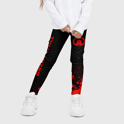 Детские легинсы Great Wall - red gradient вертикально / 3D-принт – фото 3