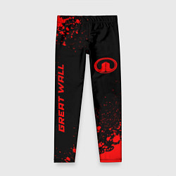 Леггинсы для девочки Great Wall - red gradient вертикально, цвет: 3D-принт