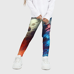 Леггинсы для девочки Разрыв космического тела - нейроарт, цвет: 3D-принт — фото 2