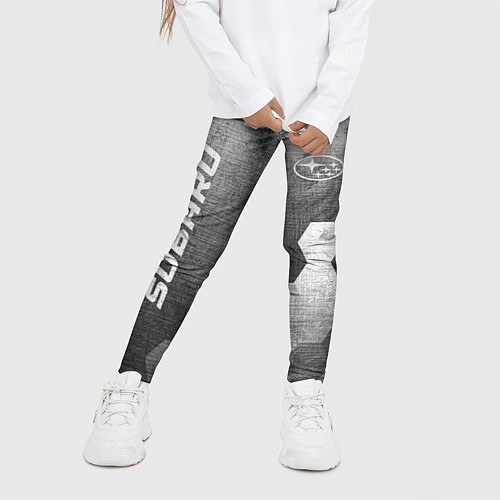 Детские легинсы Subaru - grey gradient вертикально / 3D-принт – фото 3