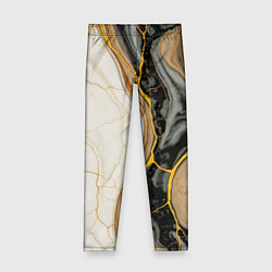 Детские легинсы Золотистые прожилки в мраморе