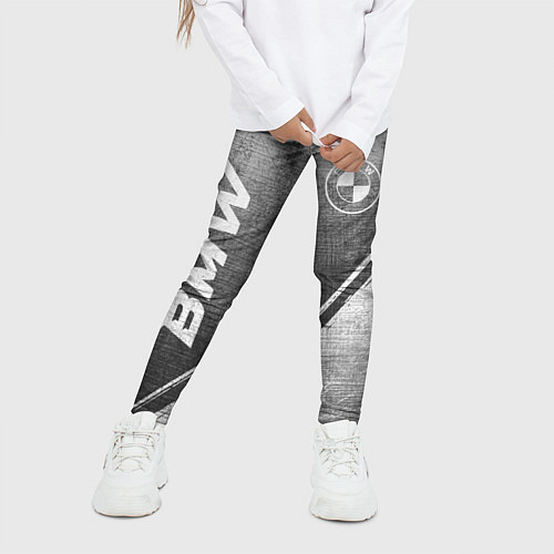 Детские легинсы BMW - grey gradient вертикально / 3D-принт – фото 3