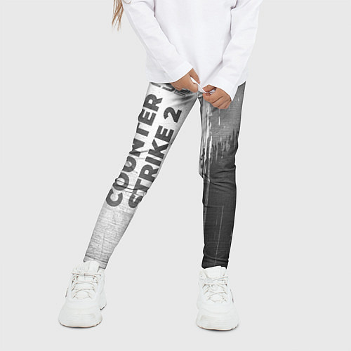 Детские легинсы Counter Strike 2 - white gradient по-вертикали / 3D-принт – фото 3