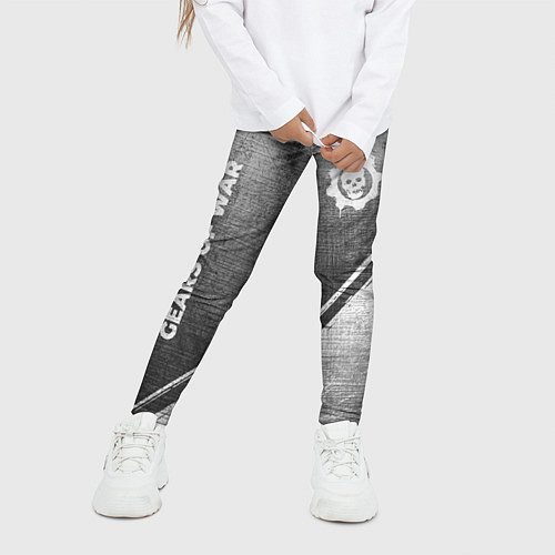 Детские легинсы Gears of War - grey gradient вертикально / 3D-принт – фото 3