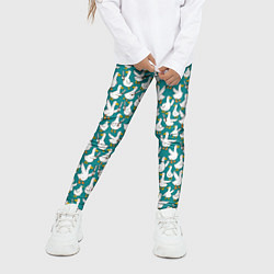 Леггинсы для девочки Злой гусь узор, цвет: 3D-принт — фото 2