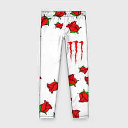 Леггинсы для девочки Monster energy steel rose, цвет: 3D-принт