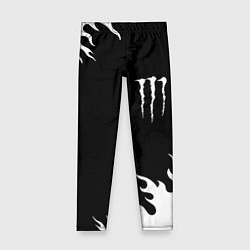 Детские легинсы Monster energy белый огонь