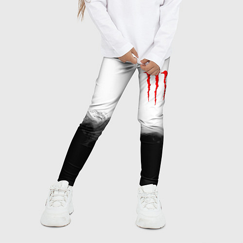 Детские легинсы Monster energy splash smoke / 3D-принт – фото 3