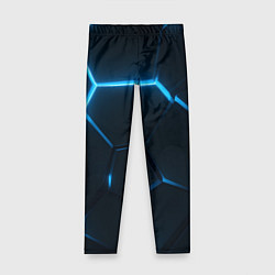 Детские легинсы Черные плиты с синим светом