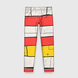 Леггинсы для девочки Красные полоски, цвет: 3D-принт