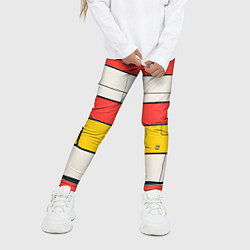 Леггинсы для девочки Красные полоски, цвет: 3D-принт — фото 2