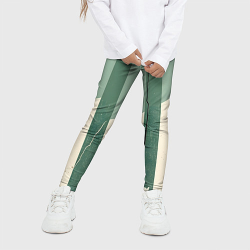 Детские легинсы Зеленые полосы / 3D-принт – фото 3