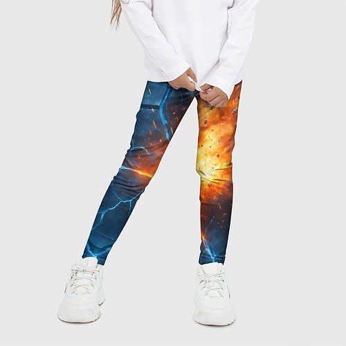 Детские легинсы Взрыв из объемных плит / 3D-принт – фото 3