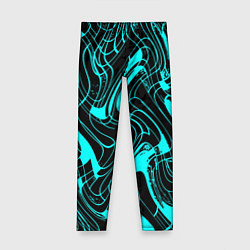 Детские легинсы Чёрно-голубой абстрактные линии