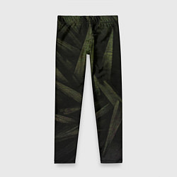 Леггинсы для девочки Абстракция - green triangles, цвет: 3D-принт