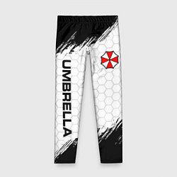 Леггинсы для девочки Амбрелла - белые соты, цвет: 3D-принт