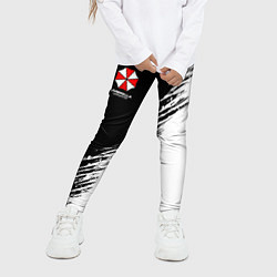 Леггинсы для девочки Umbrella Corp - black and white, цвет: 3D-принт — фото 2