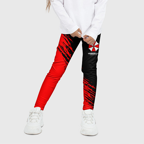 Детские легинсы Umbrella Corp - red and black / 3D-принт – фото 3