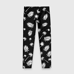 Леггинсы для девочки Текстура черной гавайской рубашки, цвет: 3D-принт