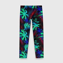 Леггинсы для девочки Palm neon, цвет: 3D-принт