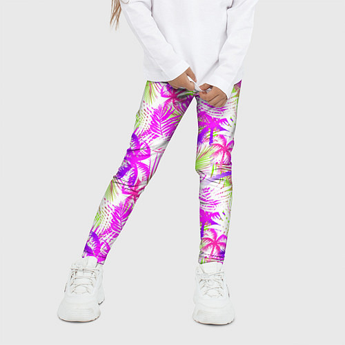 Детские легинсы Palm tree pink / 3D-принт – фото 3