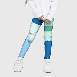 Леггинсы для девочки Мятное небо колор-блок, цвет: 3D-принт — фото 2