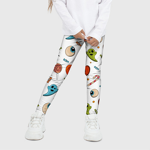 Детские легинсы Halloween pumpkin show / 3D-принт – фото 3