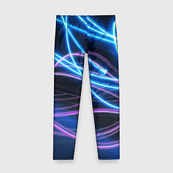 Детские легинсы Неоновая абстракция на темном