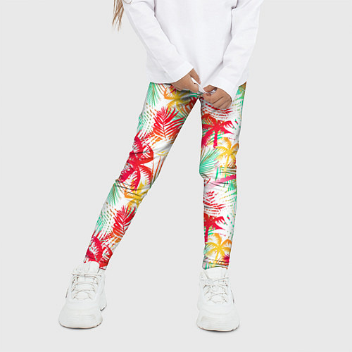 Детские легинсы Palm red yellow / 3D-принт – фото 3