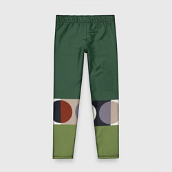 Детские легинсы Луна Малевича сосновый зеленый