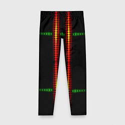 Детские легинсы Neon black green circles