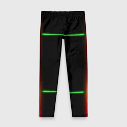 Детские легинсы Color black green orange lines