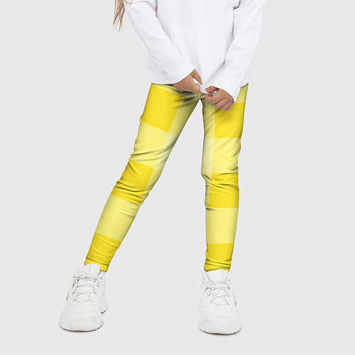 Детские легинсы Солнечный желтый тартан / 3D-принт – фото 3