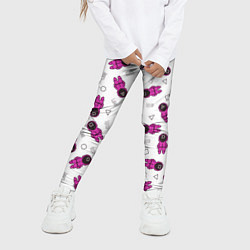Леггинсы для девочки Персонажи корейского сериала игра в кальмара, цвет: 3D-принт — фото 2