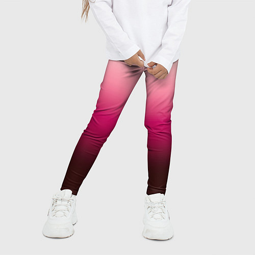 Детские легинсы Градиент transcendent pink омбре / 3D-принт – фото 3