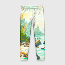 Леггинсы для девочки Художественный пейзаж море скалы, цвет: 3D-принт