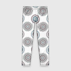 Детские легинсы Круглый разноцветный узор мандала