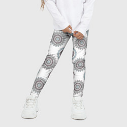 Леггинсы для девочки Круглый разноцветный узор мандала, цвет: 3D-принт — фото 2