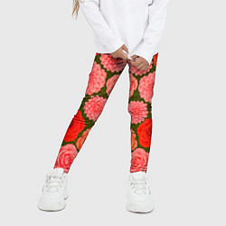 Леггинсы для девочки Цветочная поляна паттерн, цвет: 3D-принт — фото 2