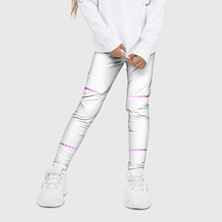 Леггинсы для девочки Color white blue pink stripes, цвет: 3D-принт — фото 2
