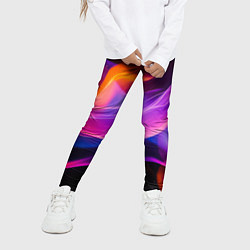 Леггинсы для девочки Разноцветный неоновый огонь, цвет: 3D-принт — фото 2