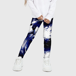 Леггинсы для девочки Чёрно-фиолетовый абстракция волна, цвет: 3D-принт — фото 2