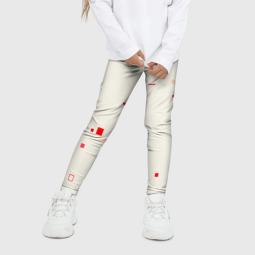 Детские легинсы Color white red shapes / 3D-принт – фото 3