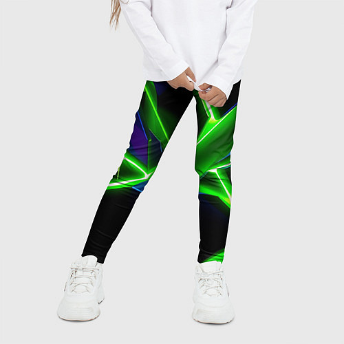 Детские легинсы Green glow / 3D-принт – фото 3