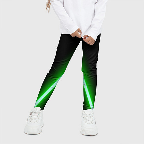 Детские легинсы Color neon green / 3D-принт – фото 3