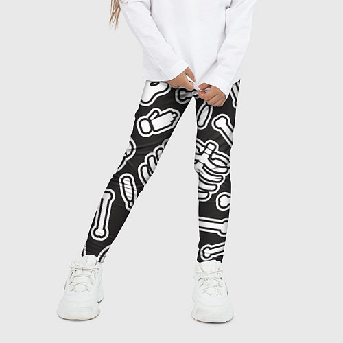 Детские легинсы Черепки и костяшки / 3D-принт – фото 3