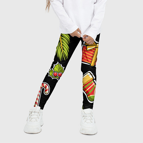 Детские легинсы Рождественский вайб / 3D-принт – фото 3